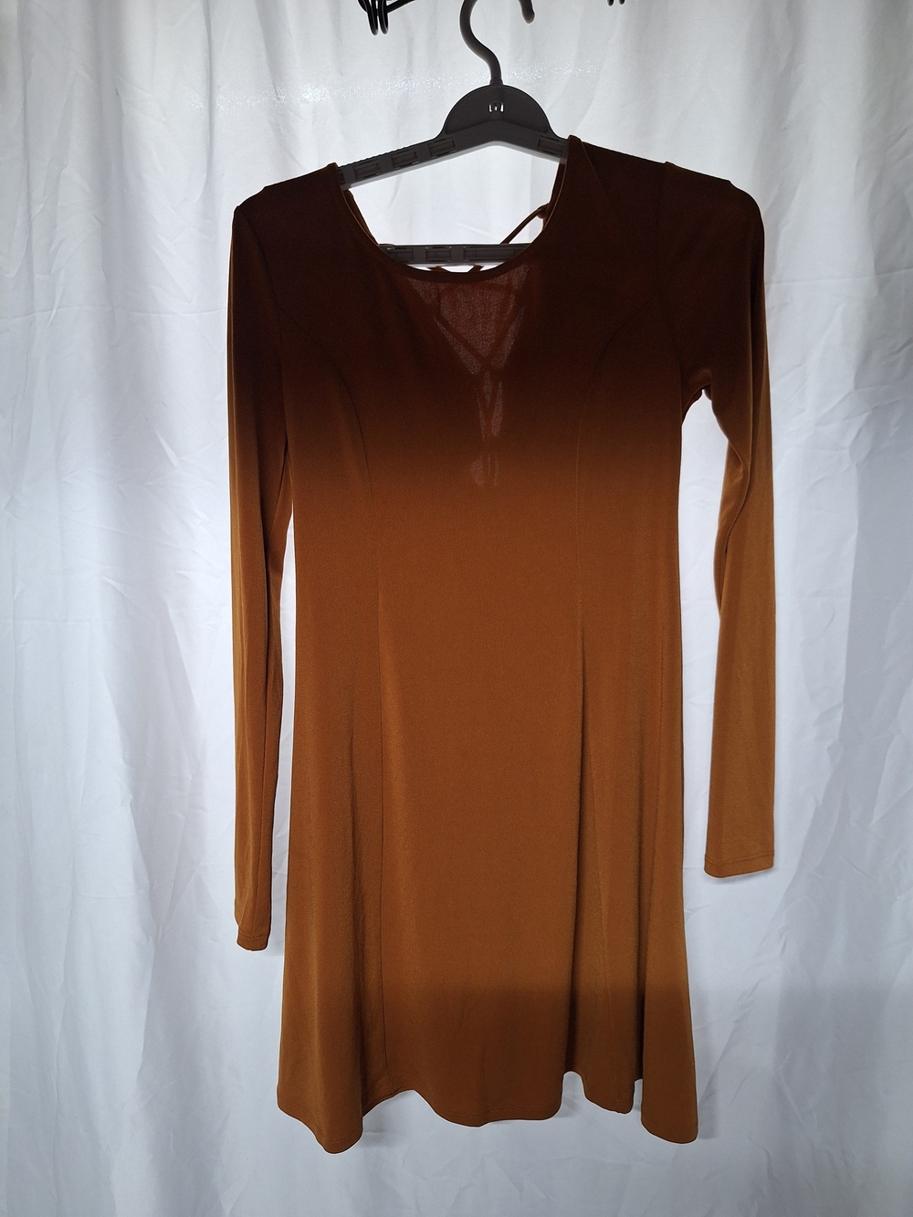 Forever 21 Rust Brown Long Sleeve Swing Dress